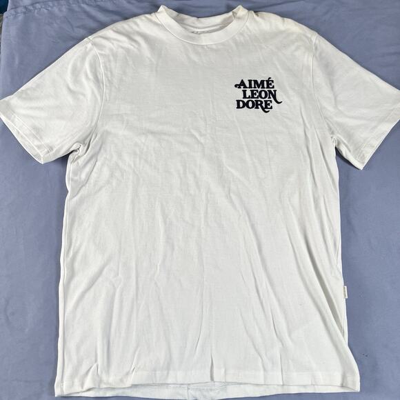 Aime Leon Dore ALD Men’s Size Large Stacked Logo Short-Sleeve White T-Shirt - Picture 1 of 11